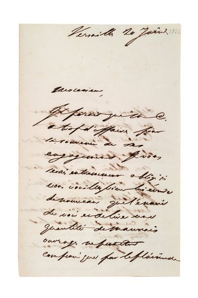 STENDHAL, BEYLE HENRI DIT (1783-1842) Lettre autographe signée «H. Beyle» à Monsieur...