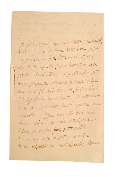 VIGNY Alfred de (1797-1863) Lettre autographe signée à Victor HUGO S.l., 25 mars...