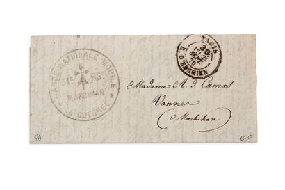 null 24 SEPTEMBRE 1870

Lettre sans timbre càd taxe Paris R. d'Enghien, 30c avec...