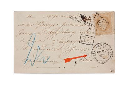null PRUSSE - 23 OCTOBRE 1870

Carte avec mention manuscrite ‘'Correspondance par...