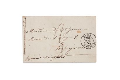 null 5 NOVEMBRE 1870

Lettre sans timbre càd taxe Paris R. de Bondy 30c, taxe manuscrite...
