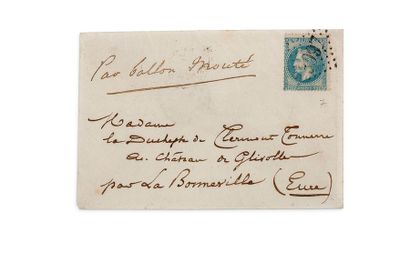 null 9 NOVEMBRE 1870

20c lauré obl. GC 3997 (TOURS) sur enveloppe sans correspondance...