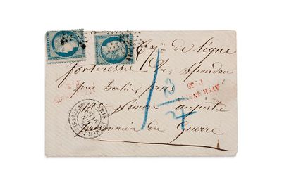 null ALLEMAGNE- 16 NOVEMBRE 1870

20c Siège x2 un timbre def. obl. étoile 39 Paris...