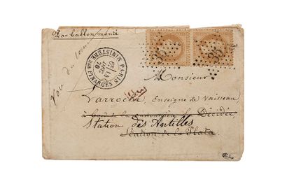 null ANTILLES - 14 DÉCEMBRE 1870

10c lauré deux exemplaires obl. étoile 35 Paris...
