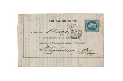 null 7 JANVIER 1871

20c lauré obl. Etoile 1 Paris Pl. de la Bourse 7 JANV. 71 sur...
