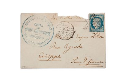 null 11 JANVIER 1871

20c Siège obl. étoile 2 Paris R. St Lazare grand cachet militaire...