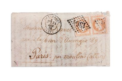 null BOULE DE MOULINS - 31 DÉCEMBRE 1870

Paire 40c lauré un timbre déf obl. GC 1364...