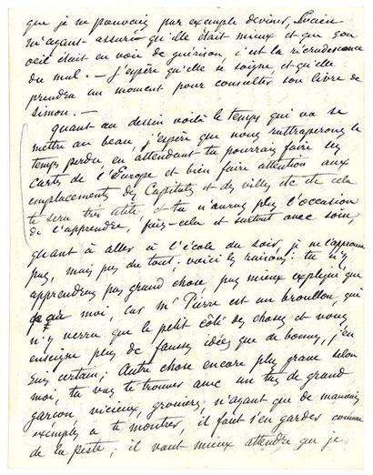 PISSARRO CAMILLE (1831-1903). L.A.S. «C. Pissarro», Paris 25 mars 1887, à son fils...