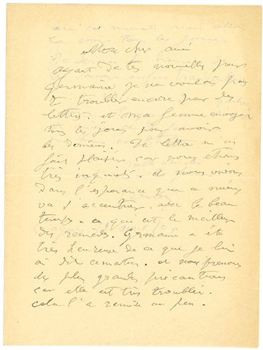 RENOIR AUGUSTE (1841-1919). 2 L.A.S. «Renoir», Cagnes avril-mai 1910, à Claude MONET;...