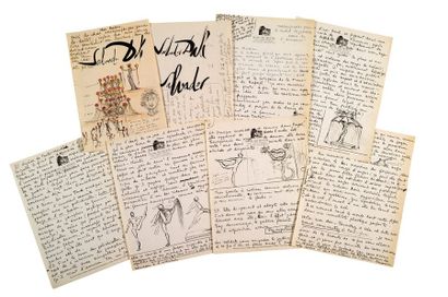 DALI Salvador (1904-1989). L.A.S. «Salvador Dali» et une lettre dictée à sa femme...