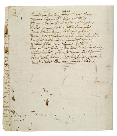 DELACROIX Eugène (1798-1863). MANUSCRIT autographe signé «Delacroix», [vers 1815];...