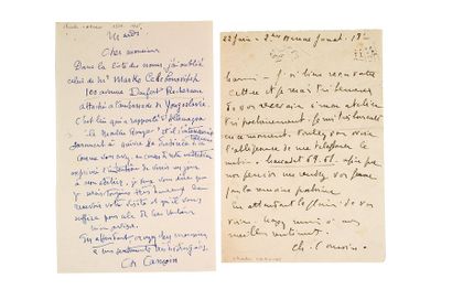 DUCHAMP MARCEL (1887-1968). 3 L.A.S. «Marcel Duchamp» puis «Marcel», New York 1949...
