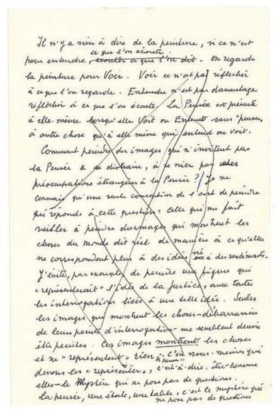 MAGRITTE RENÉ (1898-1967). MANUSCRIT autographe avec 4 DESSINS originaux au verso;...