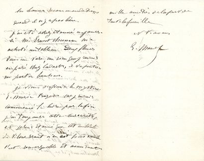 MANET ÉDOUARD (1832-1883). L.A.S. «E. Manet», Paris [vers le 25 mars 1865], à Charles...