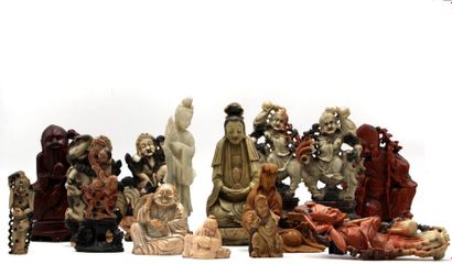 null Chine, Début XXIème siècle

Ensemble de 14 personnages et groupes divers, sculptés,...