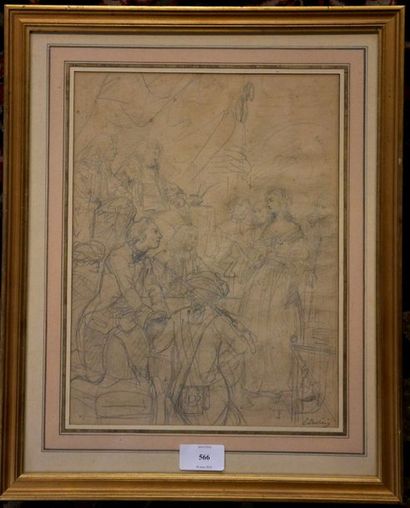 null Achille DEVÉRIA (1800-1857) 

Le concert

Crayon sur papier

23 x 31 cm