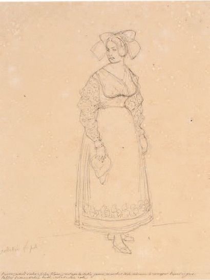 null 4 FEUILLES
A. HONORÉ D'ALBERT, DUC DE LUYNES Jeune femme en costume de Veltrini
Deux...