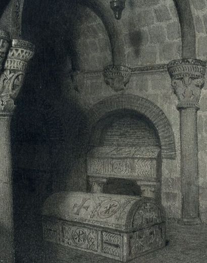 Jean Paul LAURENS (Fourquevaux 1838 - Paris 1921) 
Crypte médiévale
Mérovée en prières
Paire...