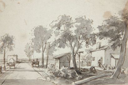 JEAN-LOUIS DEMARNE (BRUXELLES 1752 - 1829) 
Scène de marché
Paysage représentant...