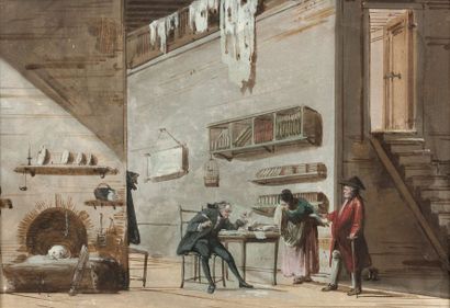 Giuseppe Bernardino BISON (Palmanova 1762 - Milan 1844) 
La consultation
Gouache
17,5...
