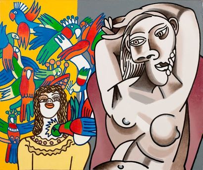 ERRO (né en 1932) Hommage à Picasso, 1988

Acrylique sur toile, signée et datée au...