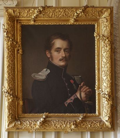 null Ecole française vers 1850

Portrait d'officier à la moustache et portrait de...