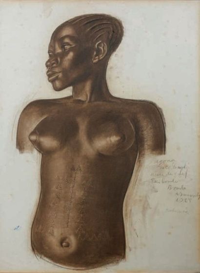 Alexandre IACOVLEFF (1887-1939) Agona, nièce du Chef EkiBondo (Bondo), 1925
Fusain...