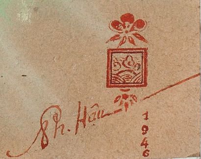 PHAM HAU 范厚 (1903-1995) 
La fille de l'artiste, 1946
Pastel sur papier, signé et...