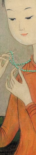 MAI TRUNG THU 梅忠恕 (1906-1980) 
Le collier de jade, 1960

Encre et couleurs sur soie,...