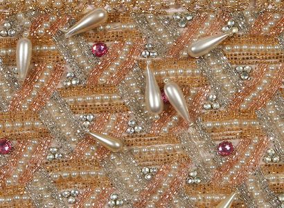 null Échantillon Lesage pour Christian Dior 1949
Motifs géométriques, perles et strass....