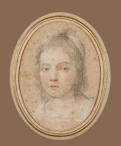 Claude MELLAN (Abbeville 1598 - Paris 1688) Portrait de petite fille
Pierre noire,...