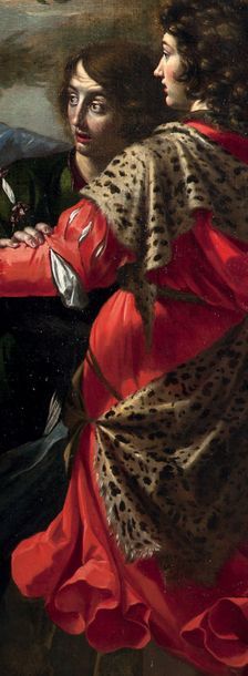 Vincenzo DANDINI (Florence 1607 - 1675) Moïse défend les filles de Jethro au puits...