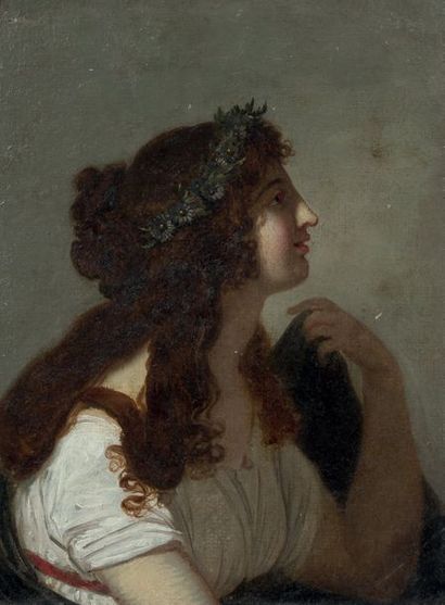 Attribué à JACQUES - ANTOINE VALLIN (1760 - 1831) Femme de profil
Papier marouflé...