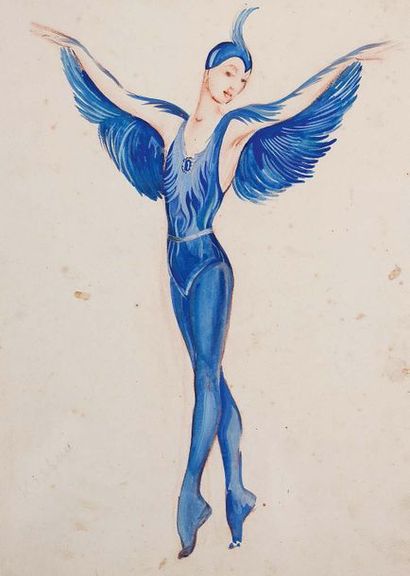 TATIANA GUÉORGUIÉVNA BRUNI (SAINT-PÉTERSBOURG 1902 - 2001) L'oiseau bleu pour Robert...