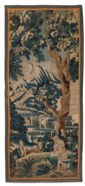 AUBUSSON, XVIIIe siècle ø Portière à décor de verdure.
90 x200 cm