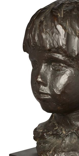 Auguste RENOIR (1841-1919) 
Coco
Bronze, signé sur le col. Numéroté 11/30 et marqué...