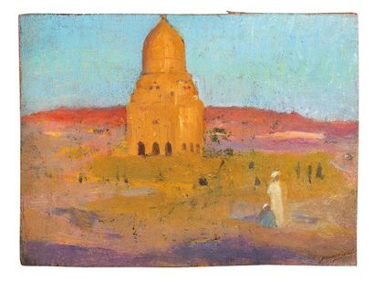 Jacques MAJORELLE (1886-1962) 
Tombeaux des califes au Caire, circa 1912
Huile sur...