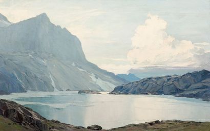 Charles-Henry CONTENCIN (1898-1955) 
Vue du Lac Cornu - Chamonix
Huile sur toile,...