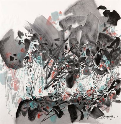 CHU TEH-CHUN (1920-2014) Metz 05 n°1, 2005
Lavis d’encre sur papier de riz, signé...