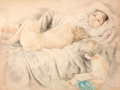 Alix AYMÉ (1894-1989) La sieste
Encre, aquarelle et crayon sur papier, signée en... Gazette Drouot