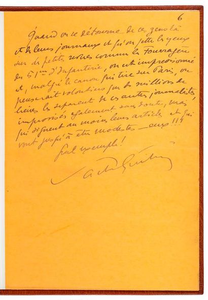 GUITRY (Sacha). 1885-1957. Manuscrit aut. signés «Pensées par Sacha Guitry». S.l.n.d....