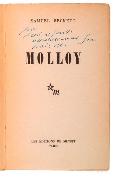 BECKETT (Samuel) Molloy. Paris, Éditions de Minuit, 1951.
In-12, broché.
Édition...