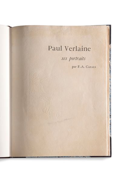 CAZALS (Frédéric-Auguste) Paul Verlaine, ses portraits. Paris, 1896. In-4, demi-chagrin...