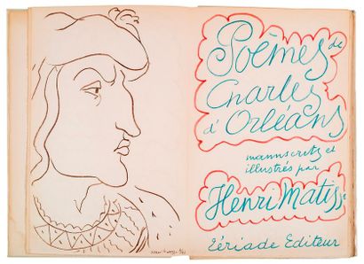 MATISSE (Henri) Poèmes de Charles d'Orléans. Paris, Tériade éditeur, 1950.
In-folio,...