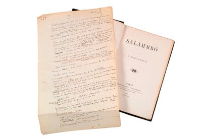 FLAUBERT (Gustave) Salammbô. Paris, Lévy Frères, 1863.
In-8, demi-maroquin vert foncé...