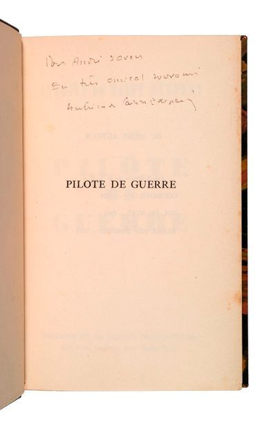 SAINT-EXUPÉRY (Antoine, de.) Pilote de guerre. New-York, Éditions de la Maison Française,...