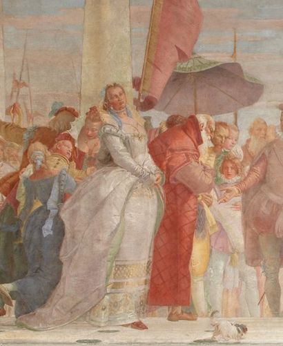 Giovanni Domenico TIEPOLO (Venise 1727 - 1804) 
Etude pour la visite du roi Henri...