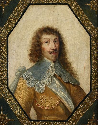 ATTRIBUÉ À CLAUDE DÉRUET (NANCY 1588 - 1660) 
Portrait du Maréchal de Lesdiguières
Huile...