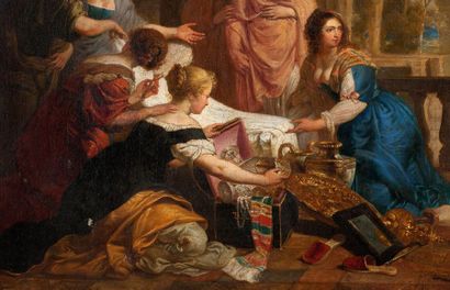 ERASME QUELLIN (ANVERS 1607 - 1678) 
Achille parmi les filles de Lycomède
Toile
64...