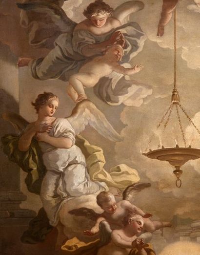 FRANCESCO DE MURA (NAPLES 1696 - 1782) 
L'Institution de l'eucharistie
Toile
180...